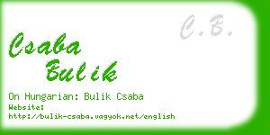 csaba bulik business card